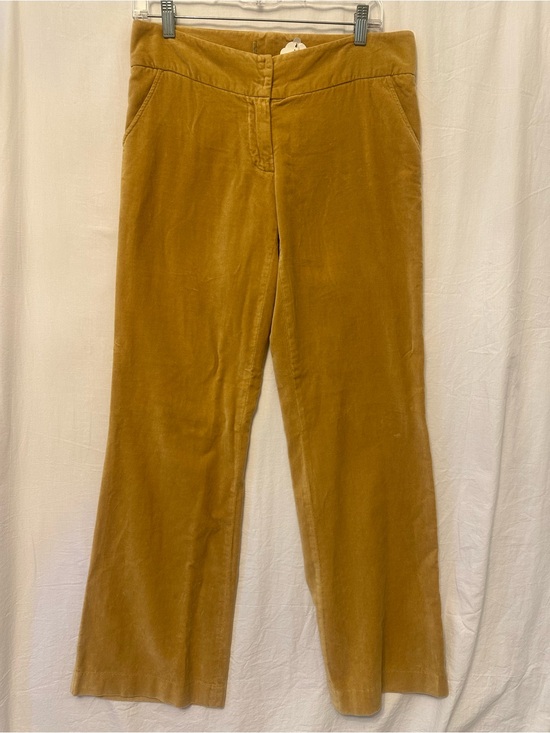 Johnny Was Pants - Johnny Was Golden Mustard Cotton Velvet Pants Straight Flair Leg Boho Luxury
